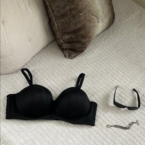 Cacique black lined adjustable mesh comfy classic bra 42D​